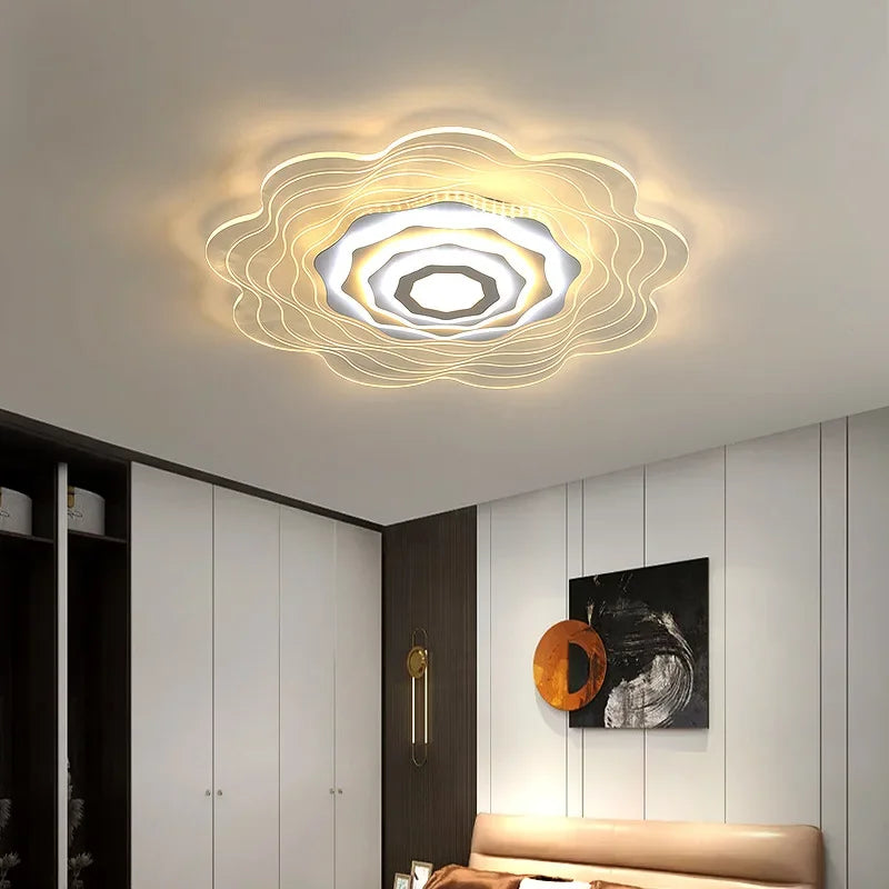 plafonnier led moderne en forme de fleur décoratif pour la maison