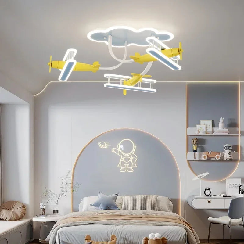 lustre avion pour chambre enfant avec télécommande