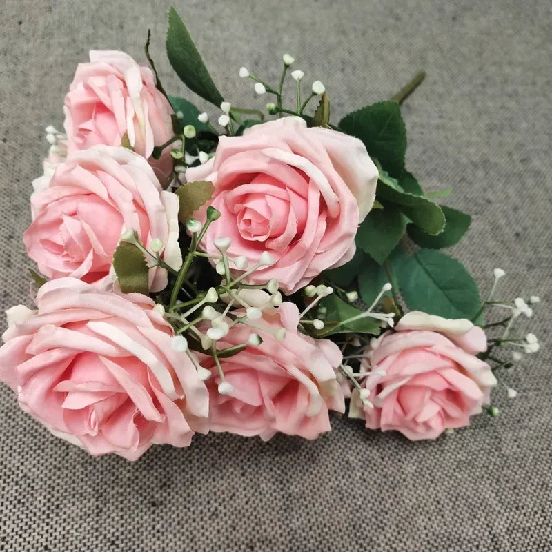 bouquet de roses en soie pour décoration de mariage et fêtes