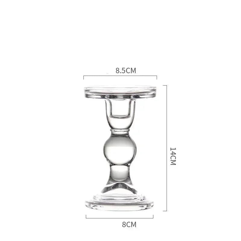 bougeoir en verre pour bougies pilier et coniques décoration intérieure