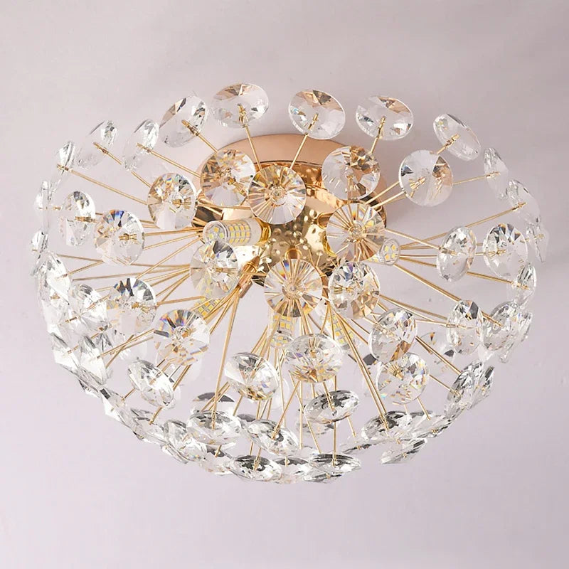 Dandelion Crystal Ceiling Light 2024 New Style Living Room, Bedroom, Study Decoration Light Creative Sun Flower LED Light