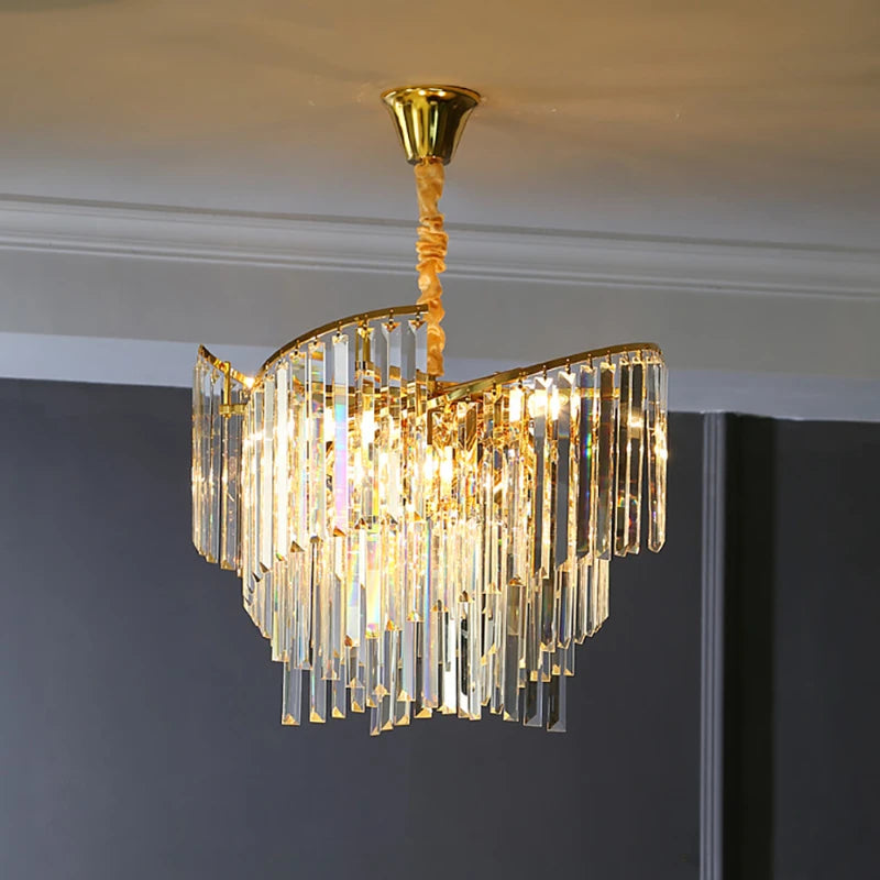 lustre en cristal design dimmable pour une ambiance élégante