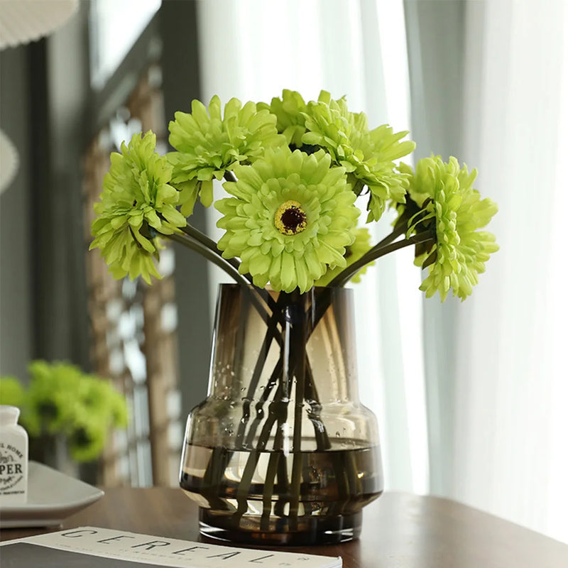 lot de têtes de fleurs artificielles gerbera pour décoration intérieure et extérieure