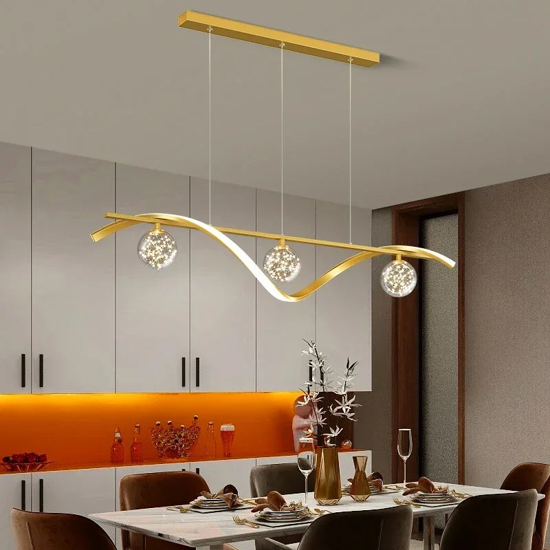 suspension led minimalistes en verre gradation luminaire domestique