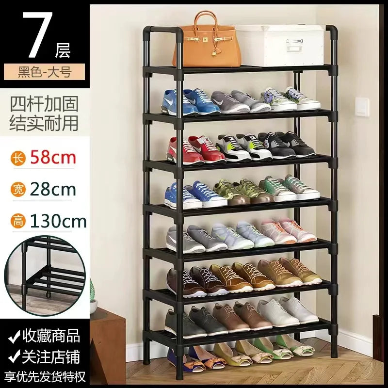 étagère à chaussures en métal design peu encombrante pour rangement pratique