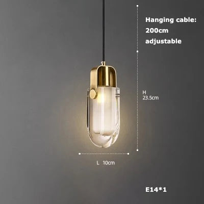 suspension en verre cristal art déco avec éclairage led