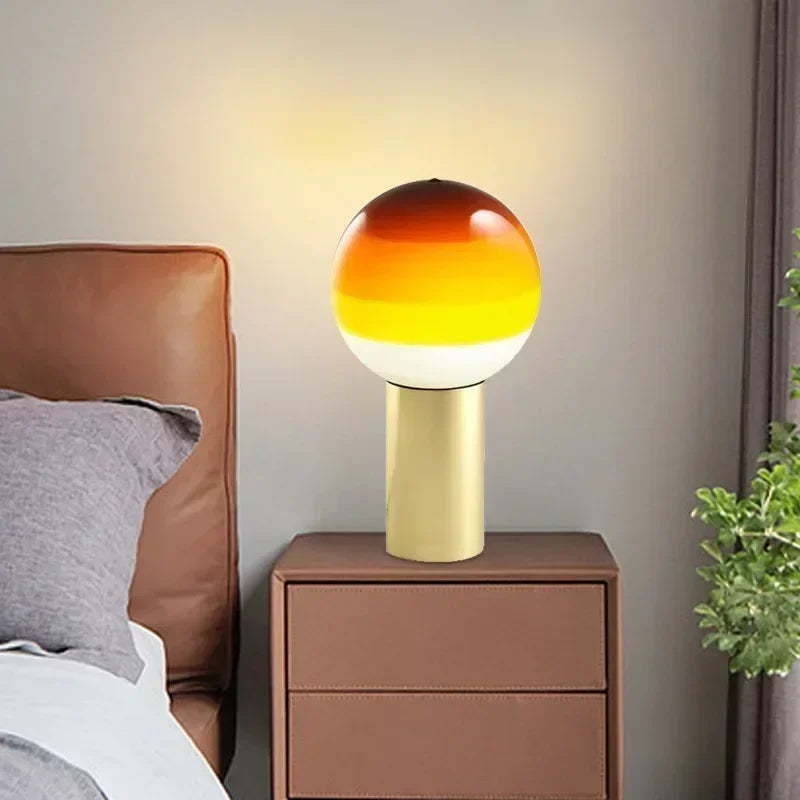 lampe de bureau nordique led en verre pour hôtel restaurant