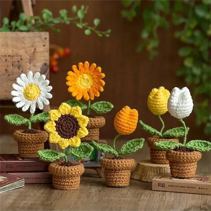 plante en pot tricotée à la main pour cadeau décoratif de saint valentin