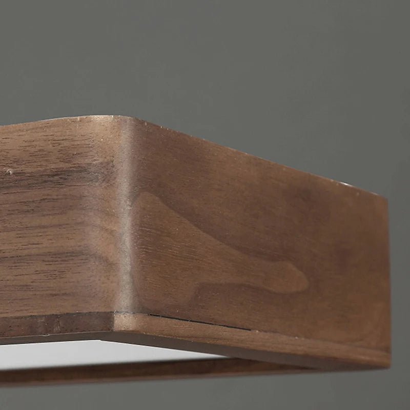 plafonnier carré à led moderne en bois pour intérieur