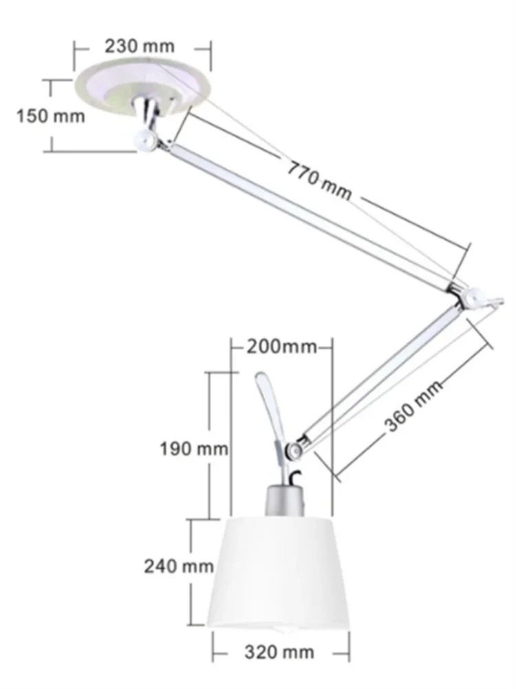 suspension pliable et mobile design italien pour éclairage moderne