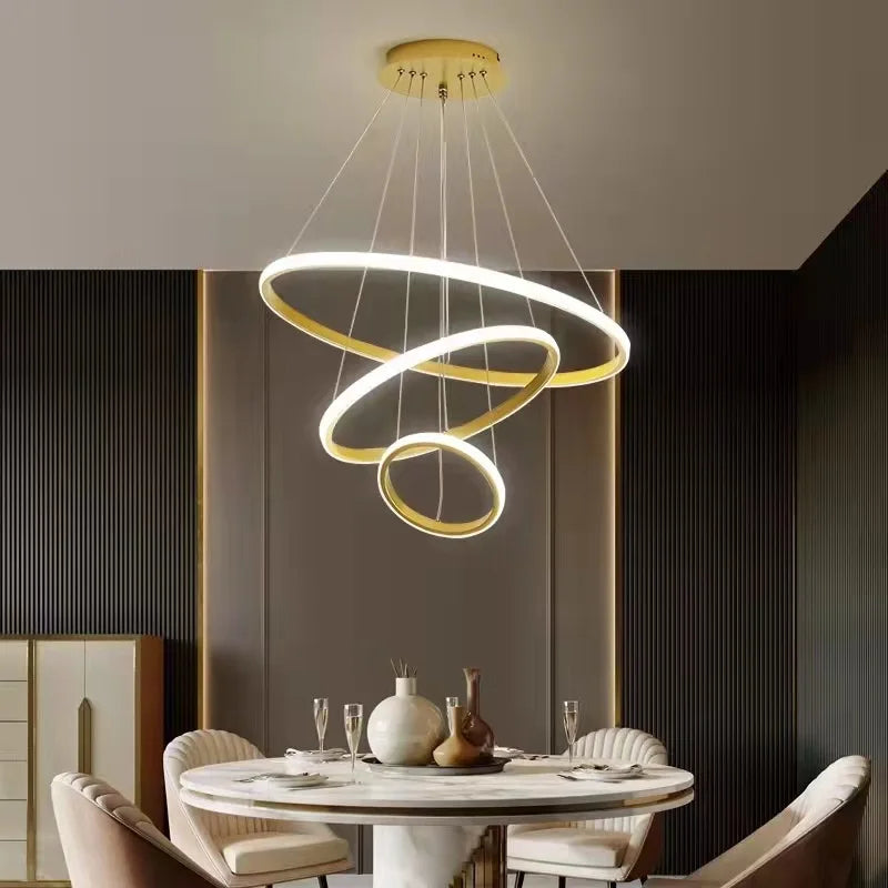 lustre moderne à LED pour décoration intérieure élégante