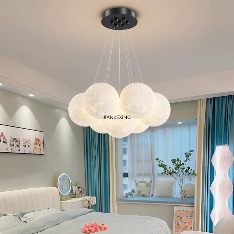 lustre moderne led boule à bulles suspension luminaire décor