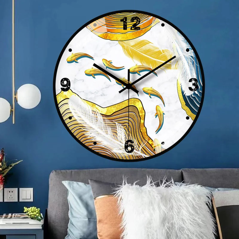 horloge murale en verre design moderne style chinois créatif et muet