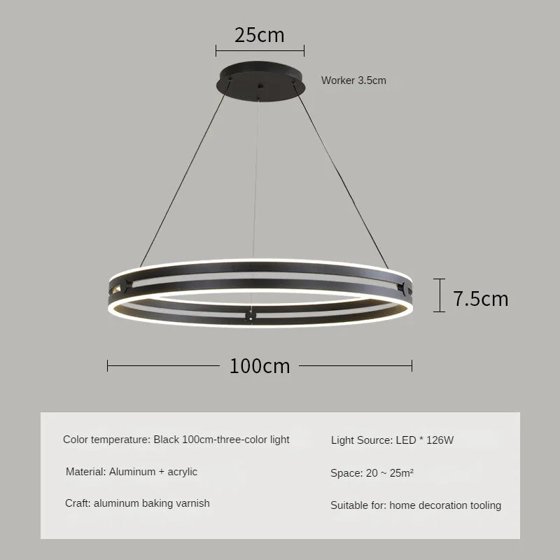 lustre circulaire moderne design créatif pour intérieur lumineux