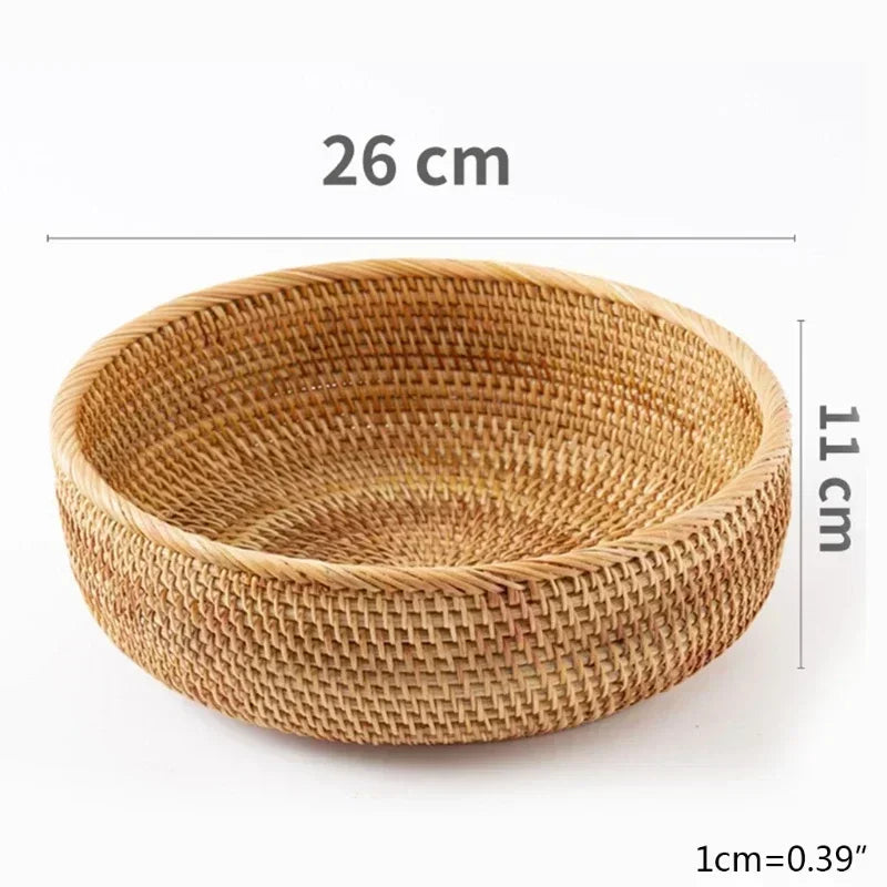 panier de rangement tissé en rotin pour cuisine et pique-nique