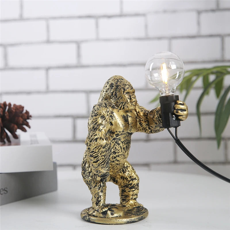 lampe à poser nordique king kong en résine personnalisable animaux