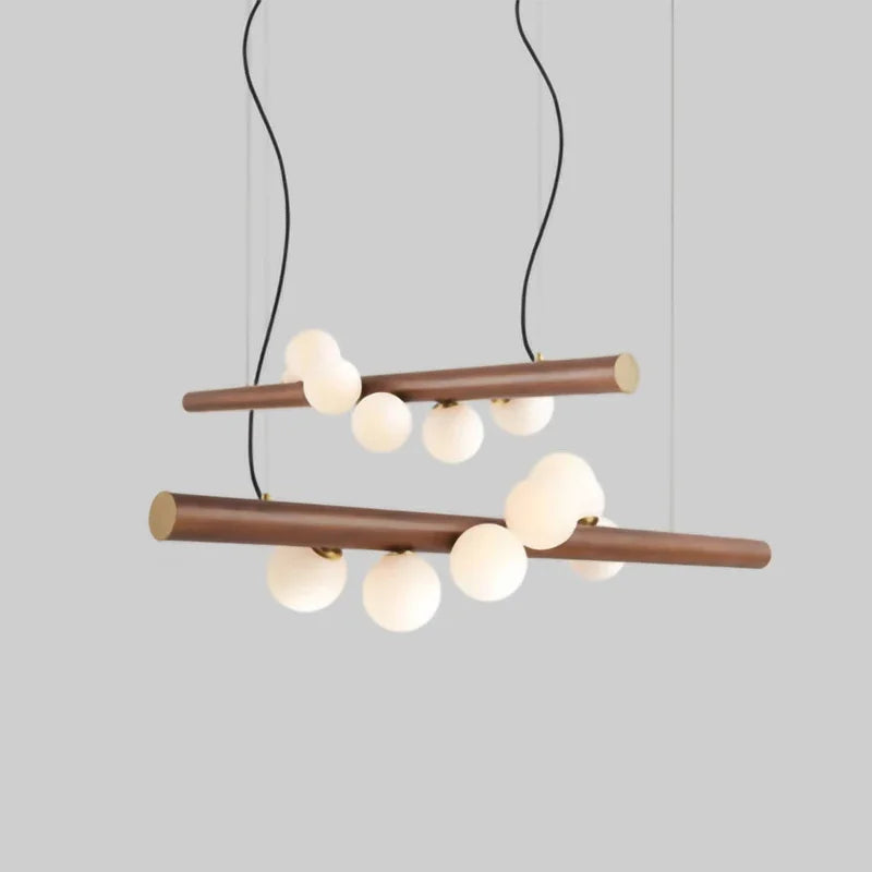 lustre japonais en bois massif design créatif éclairage tendance