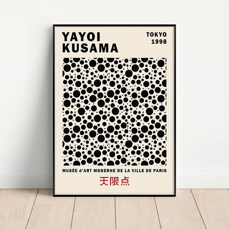 Tableau affiche abstraite yayoi kusama toile art décoration murale moderne