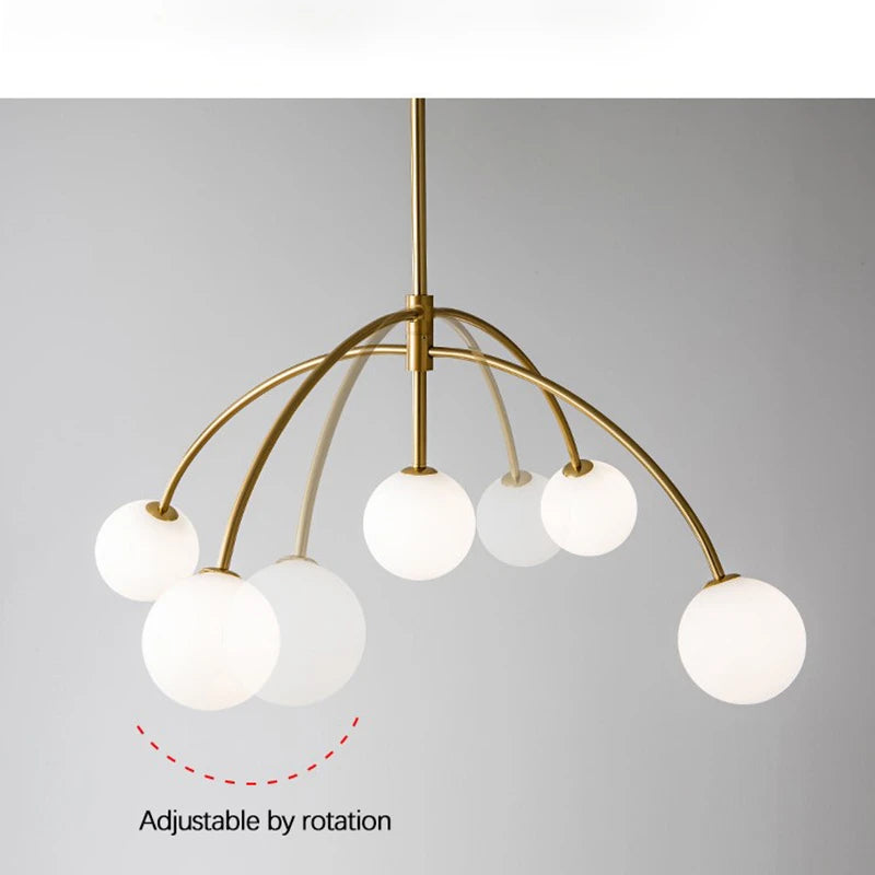 lustre moderne en verre design lampe à led de luxe pour décoration intérieure