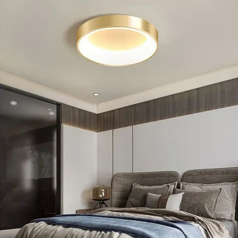 lampes de plafond modernes led pour intérieur simple or