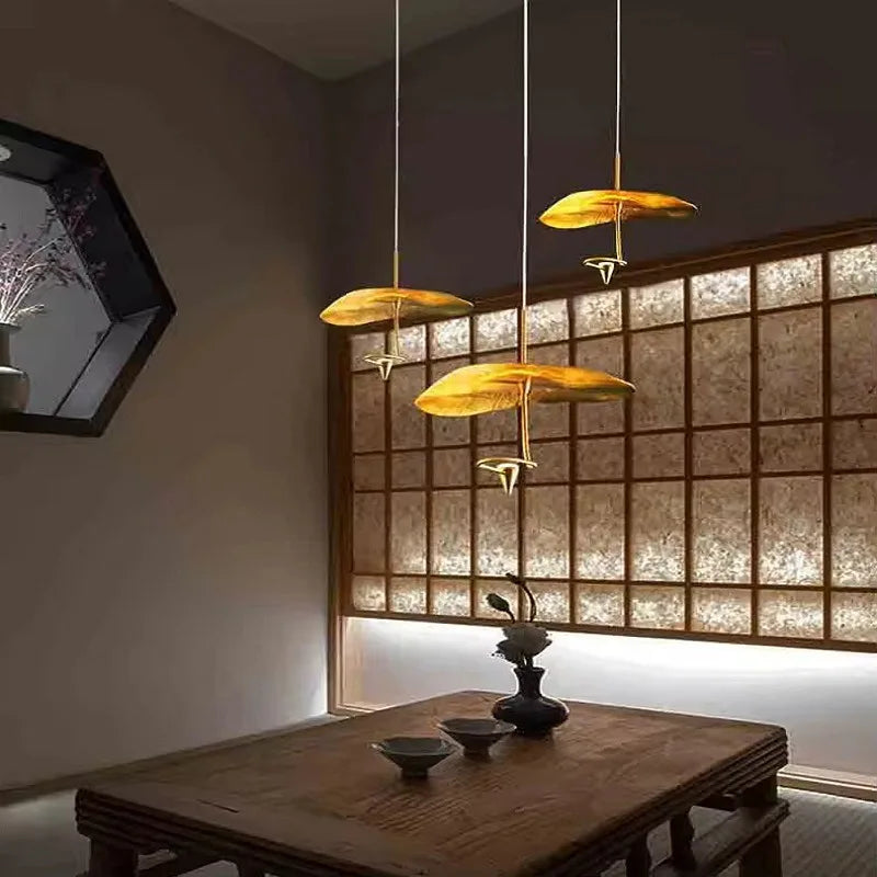 lustre led cuivre moderne pour décoration intérieure élégante