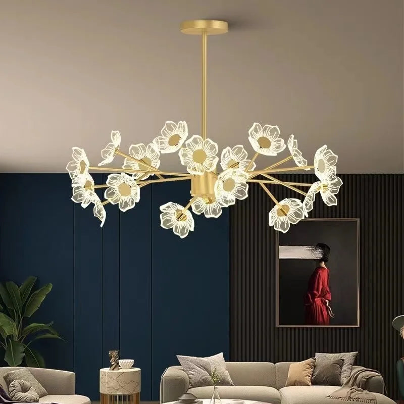 lustre moderne en fleurs pour décoration intérieure élégante