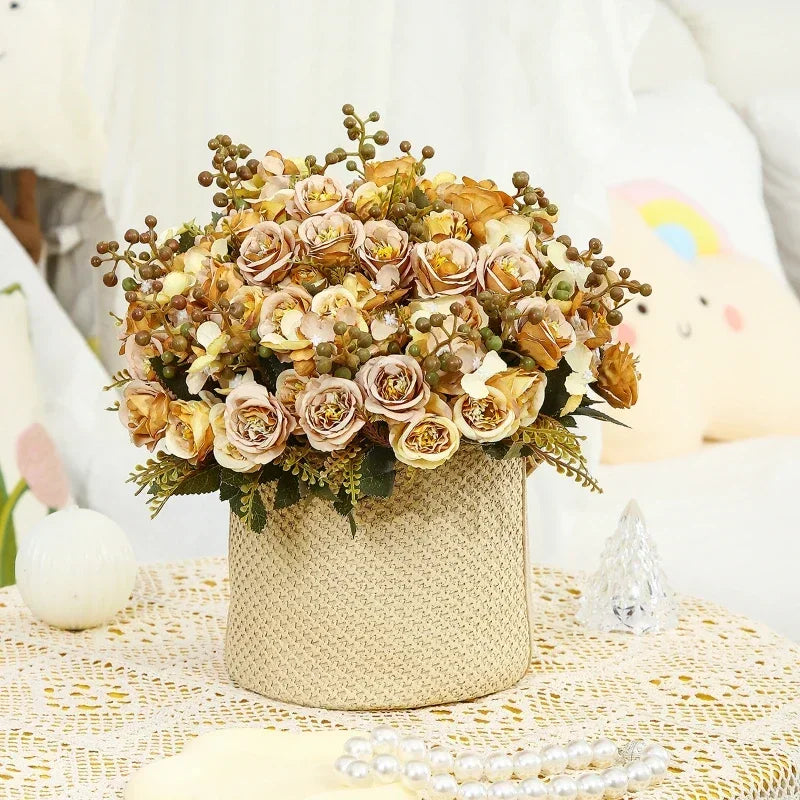 bouquet de roses artificielles en soie pour la fête de saint-valentin