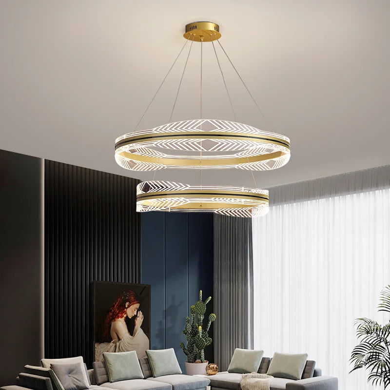 lustre moderne suspendu en or design nordique éclairage intérieur