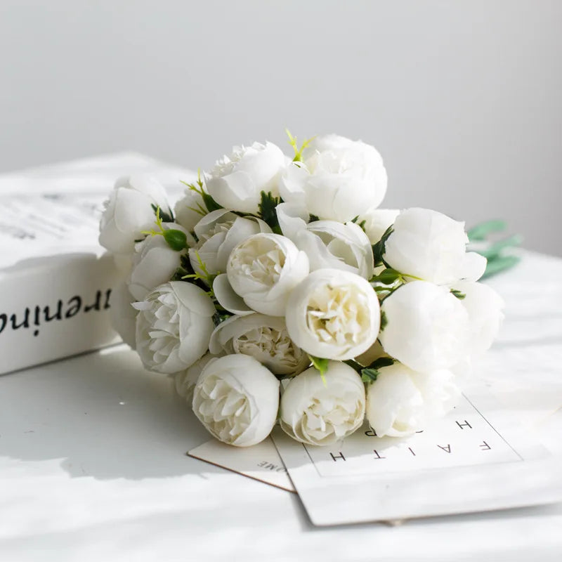 27 têtes de pivoines artificielles pour décorations de mariage et DIY