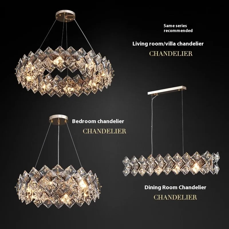 lustre en cristal design minimaliste pour un intérieur élégant