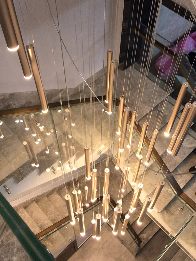 lustre minimaliste postmoderne en métal led double loft éclairage intérieur