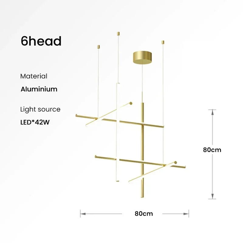 lustre tubulaire design italien suspension à led décorative