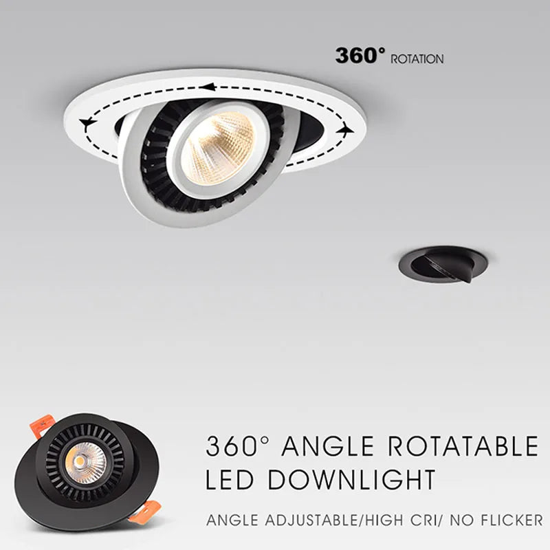 spot led encastrable rotatif 360 degrés pour intérieur