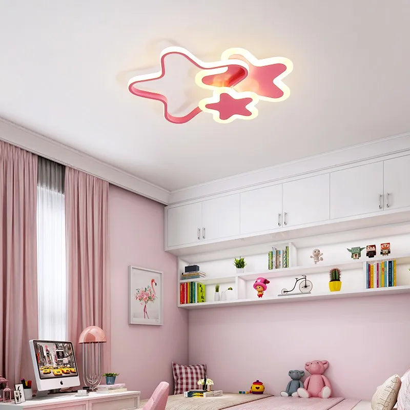 Nordic Modern Personality Led Ceiling Light, Children's Room, Dining Room, Study, Girls Bedroom Pink Decorative Ceiling Light