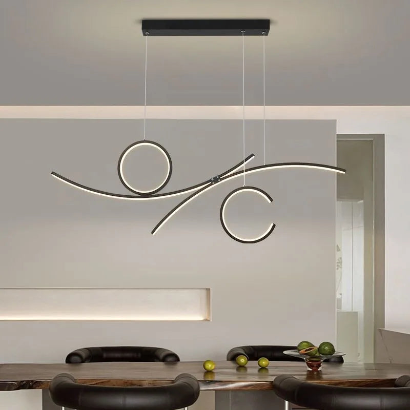 plafonnier led moderne design ondulé pour intérieur tendance 2024