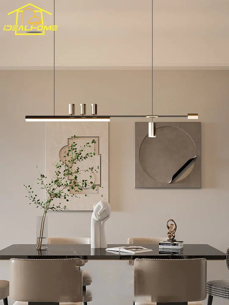 lustre minimaliste en métal pour éclairage moderne chic