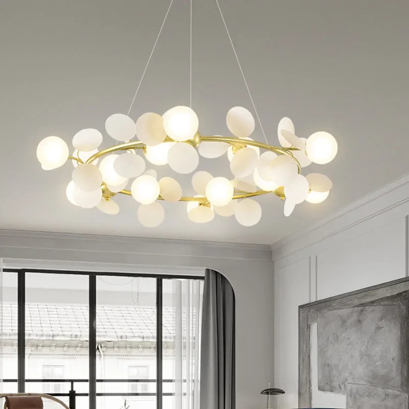 lustre moderne en verre design raisin doré luminaires suspendus