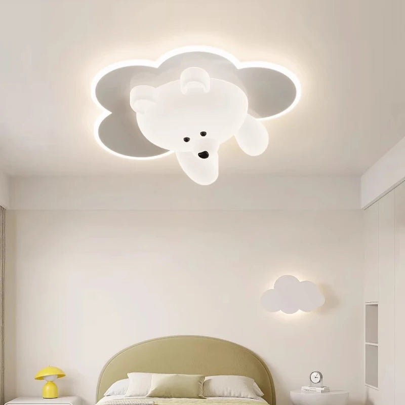 plafonniers mignons en forme d'ours et nuage pour enfants