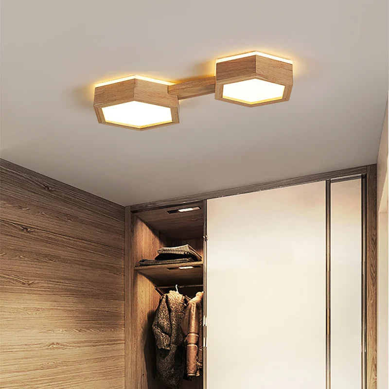 plafonnier led en bois pour décoration intérieure moderne