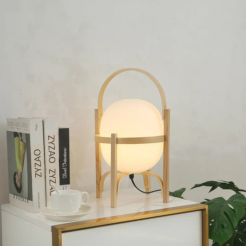 lampe de table moderne en bois simple led pour lecture