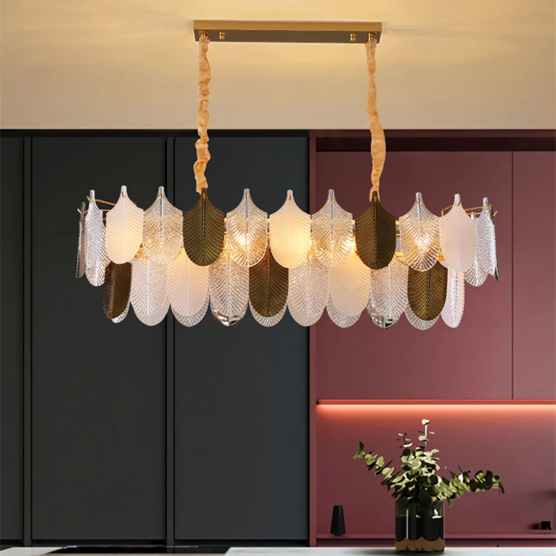 lustre suspension design led en verre acrylique luminaire