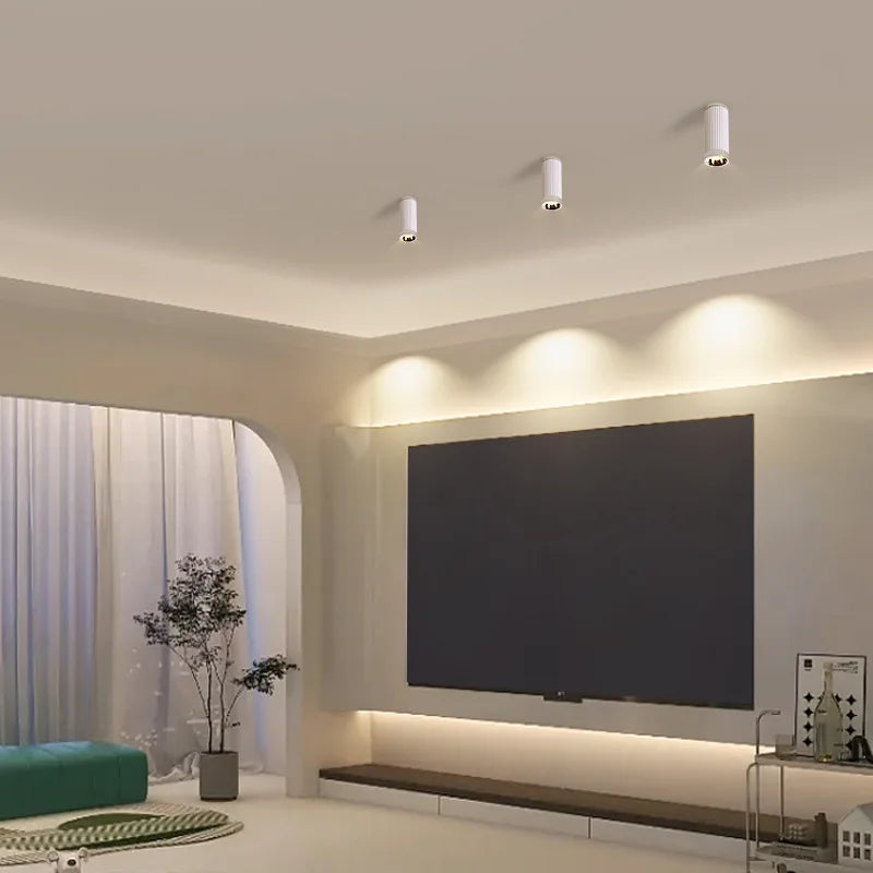 Creative Living Room LED Spotlight Roman Columns Design Ceiling Downlight for Hallway Aisle Entrance Stair White Chrome Gold