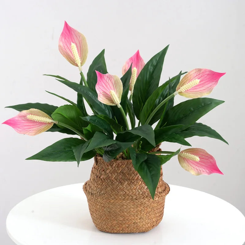 plantes artificielles tropicales monstera anthurium pour décoration intérieure