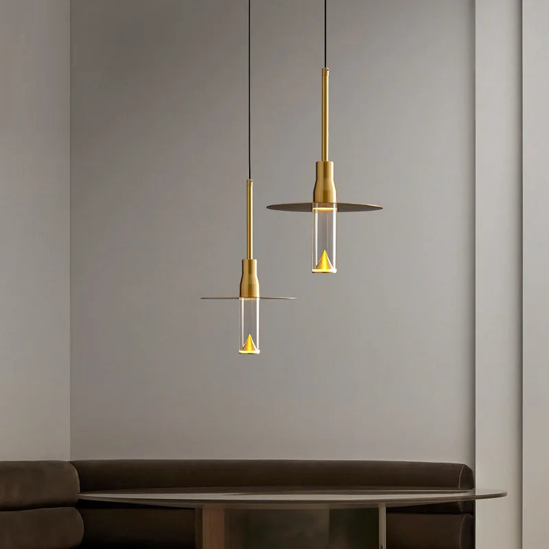 suspension design en cuivre pour éclairage intérieur chic