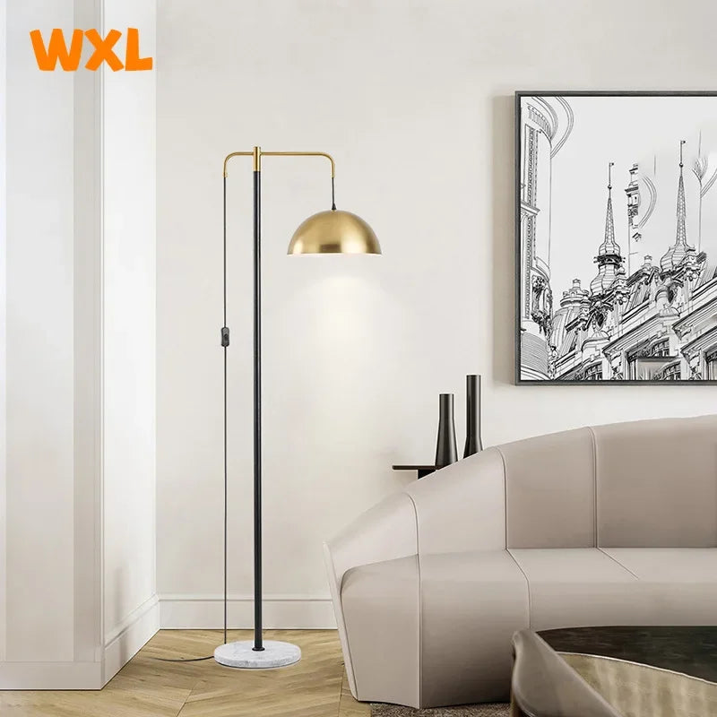 Modern marble LED floor lamp Creative living room, bedroom, study, hotel floor lamp Warm light bedside decorative lamp