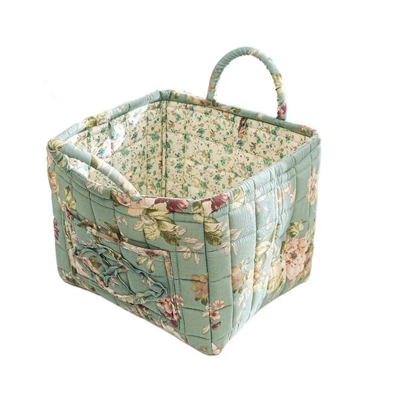 panier de rangement en tissu lavable style pastoral empilable multiusage