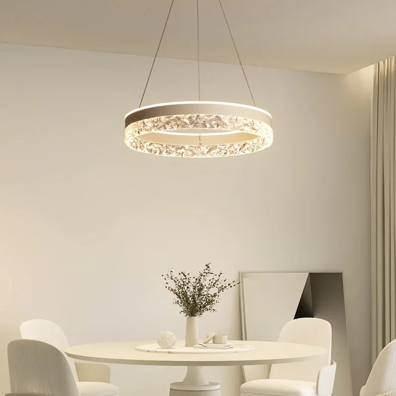 lustre led moderne en cristal pour décoration intérieure