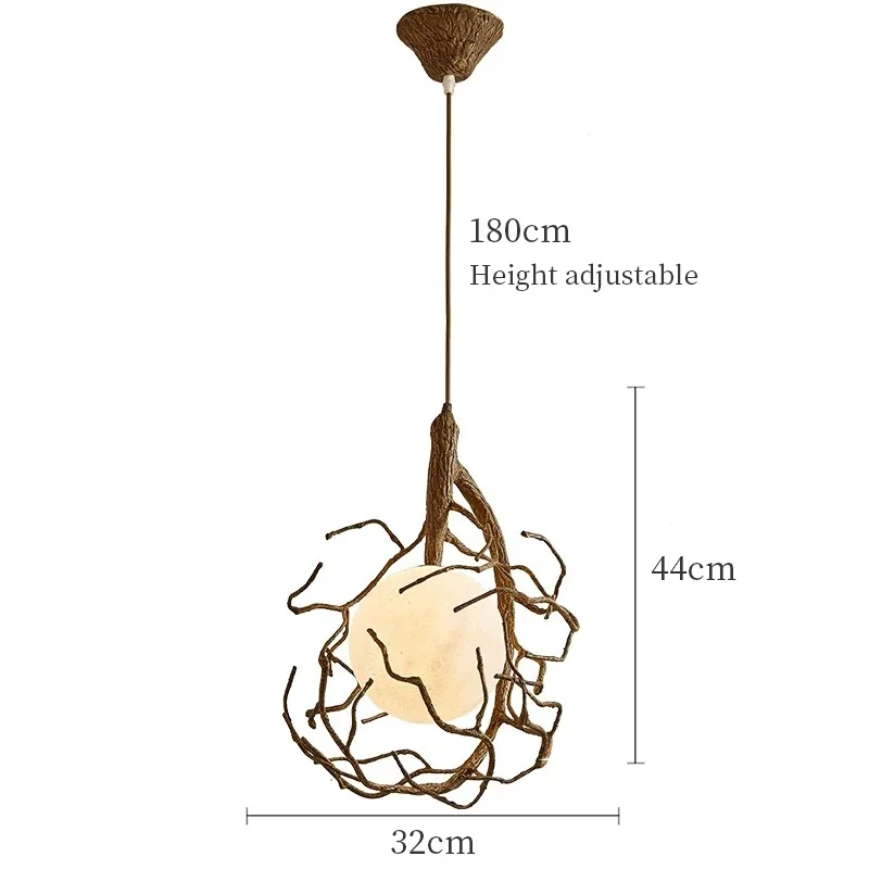 lustre suspendu en forme de branche d'arbre à led décor rétro