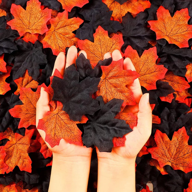 lot de 50 feuilles d'érable artificielles pour décorations d'automne