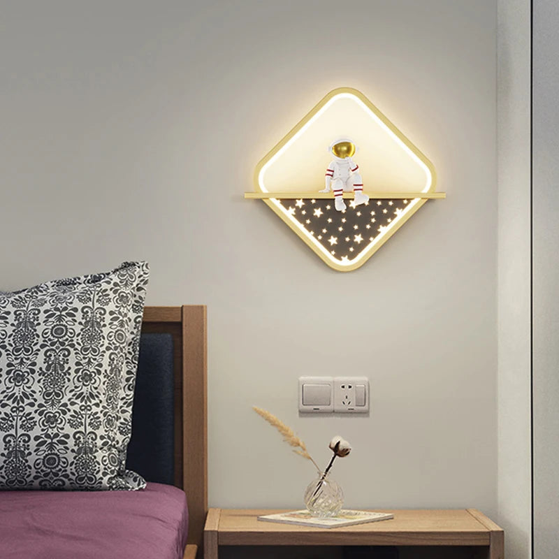 "lampe de chevet lune astronaute décor minimaliste moderne"